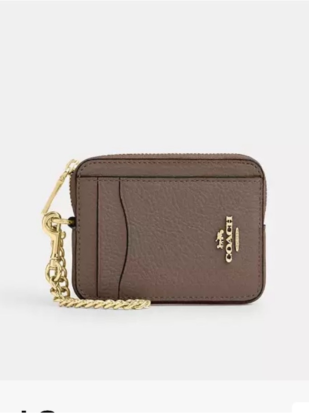 NWT Coach zip card case in Dark Stone